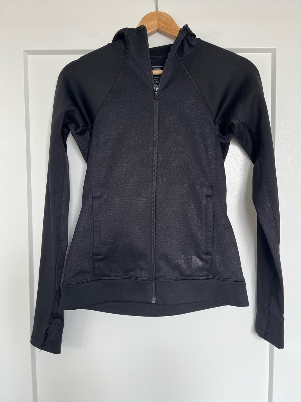Women’s The North Face FlashDry Full Zip Hoodie Jacket Black XS Thumbholes